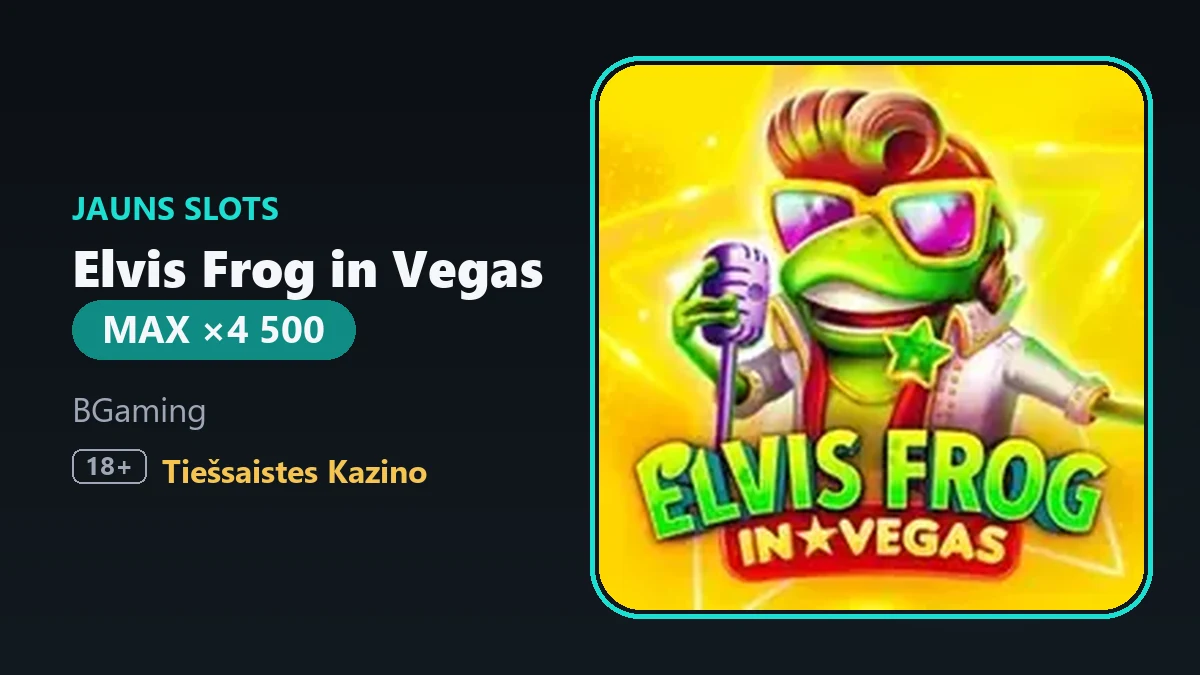Elvis Frog in Vegas: BGaming laiz klajā jaunu Vegasas slotu
